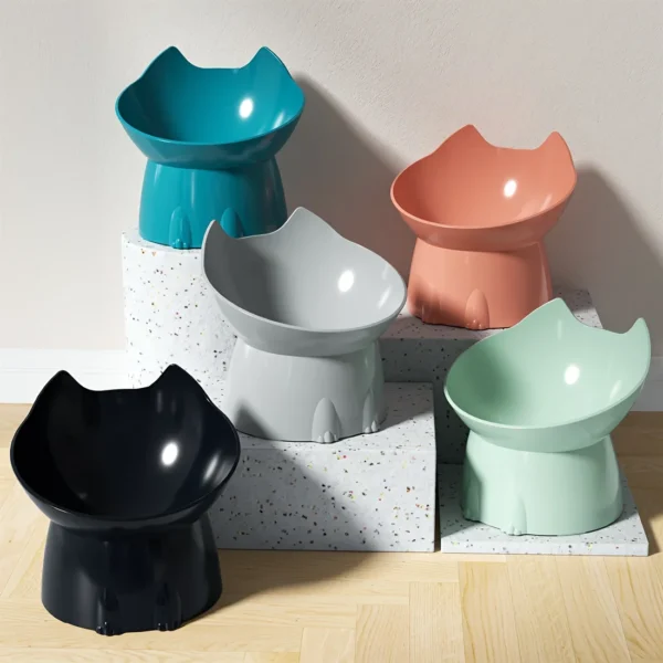 gamelle-surelevee-pour-chats-vert, bleu, gris, noir ou rose